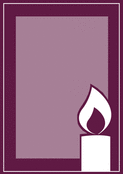 Bougie douce sur fond mauve &eacute;l&eacute;gant